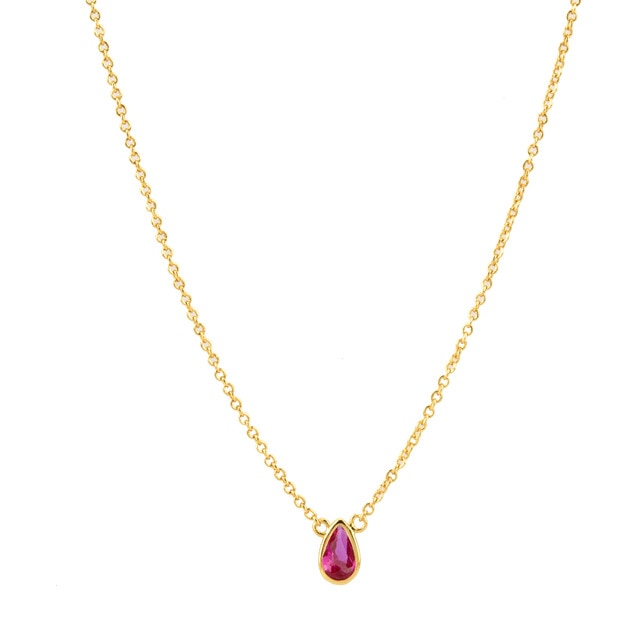 Pink Teardrop Necklace 