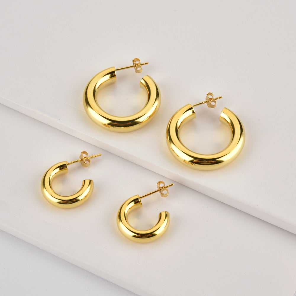 Open Lua Gold Hoops 25 mm 