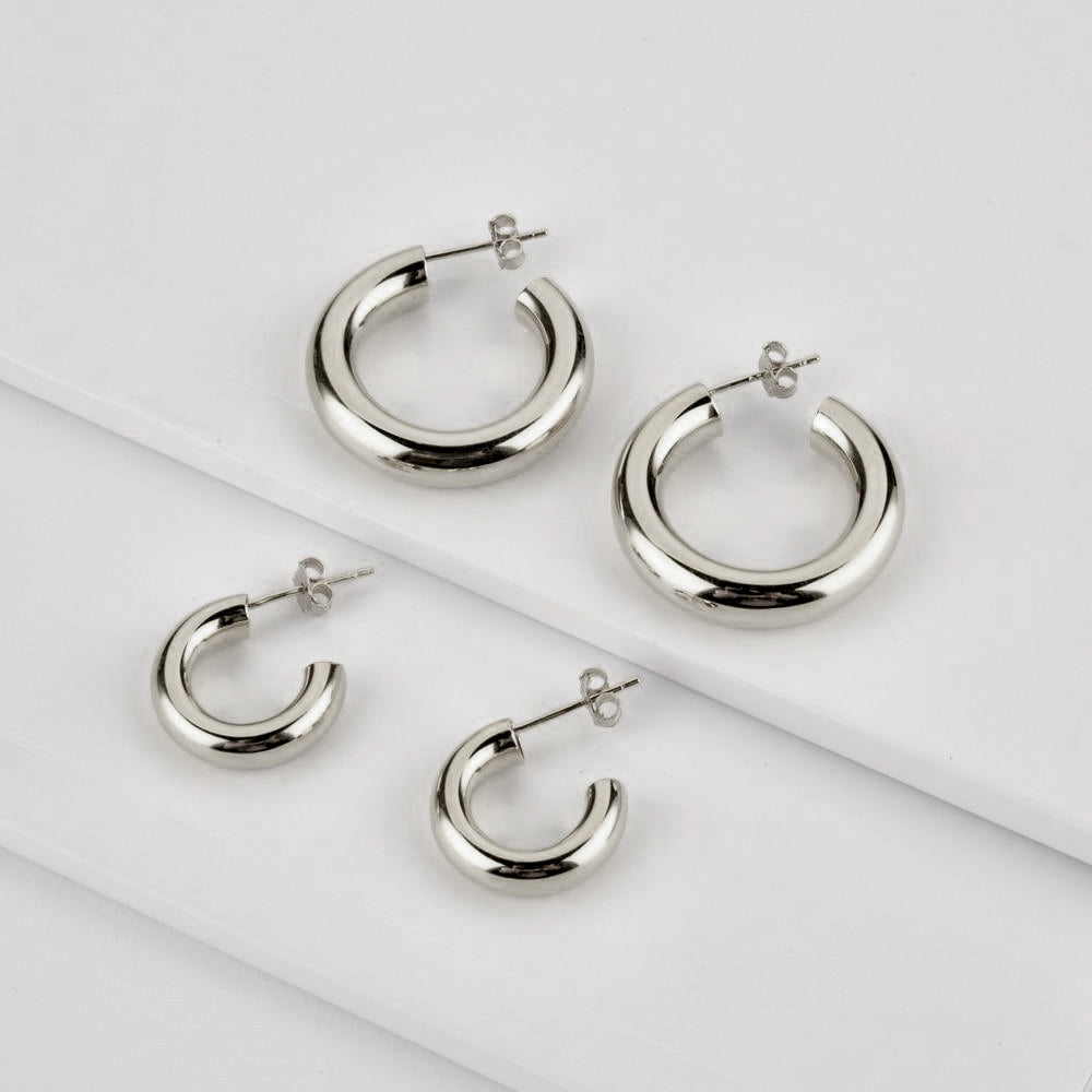 Open Lua Silver Hoops 15.5 mm 