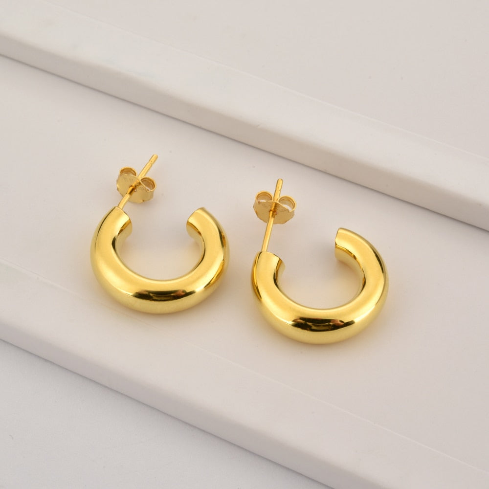 Open Lua Gold Hoops 15.5 mm 