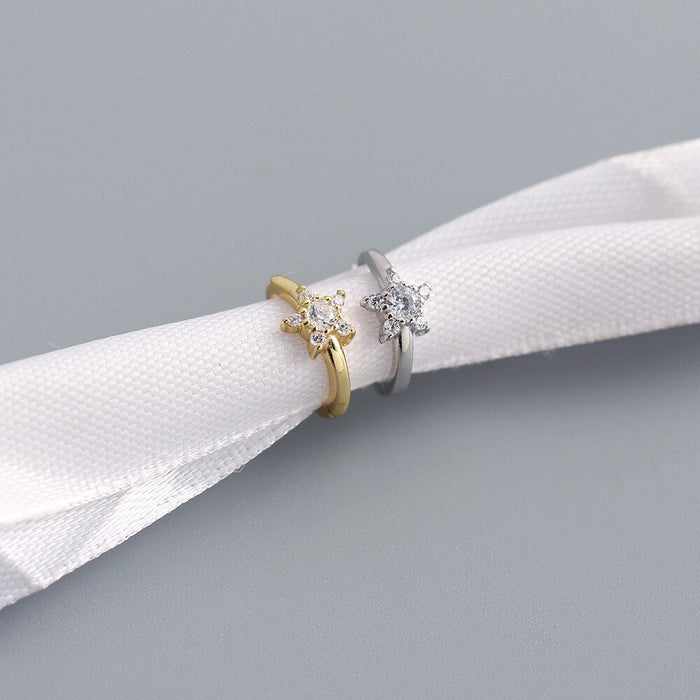 Star Silver Hoops 