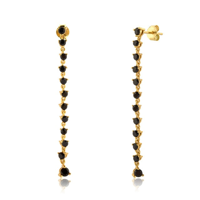 Black Waterfall Earrings 