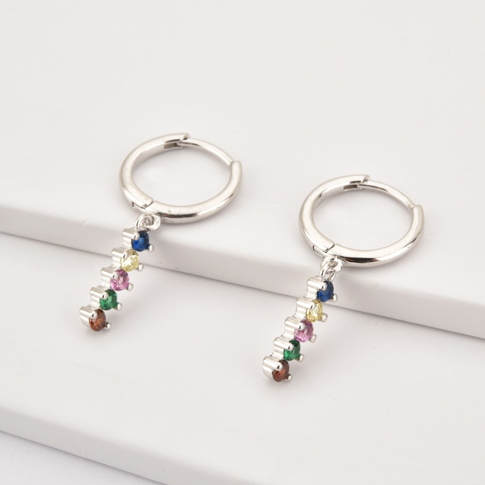 Silver Litza Colorful Earrings 