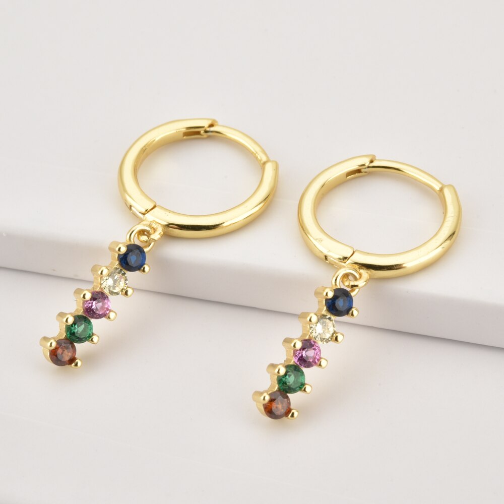 Gold Litza Colorful Hoops 