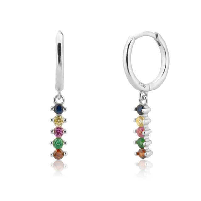 Silver Litza Colorful Earrings 