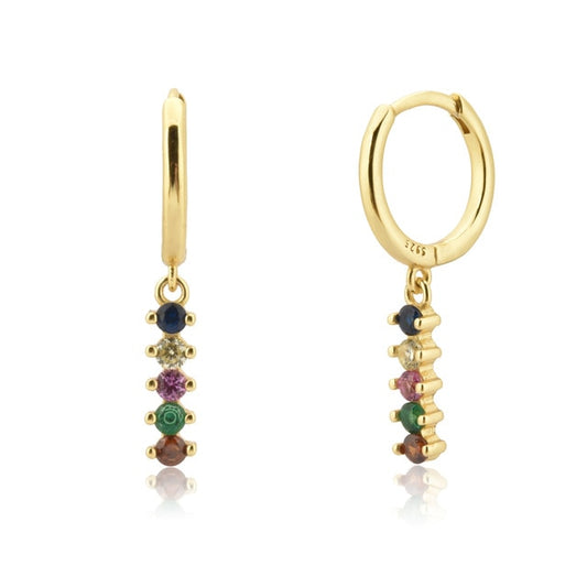 Gold Litza Colorful Hoops 