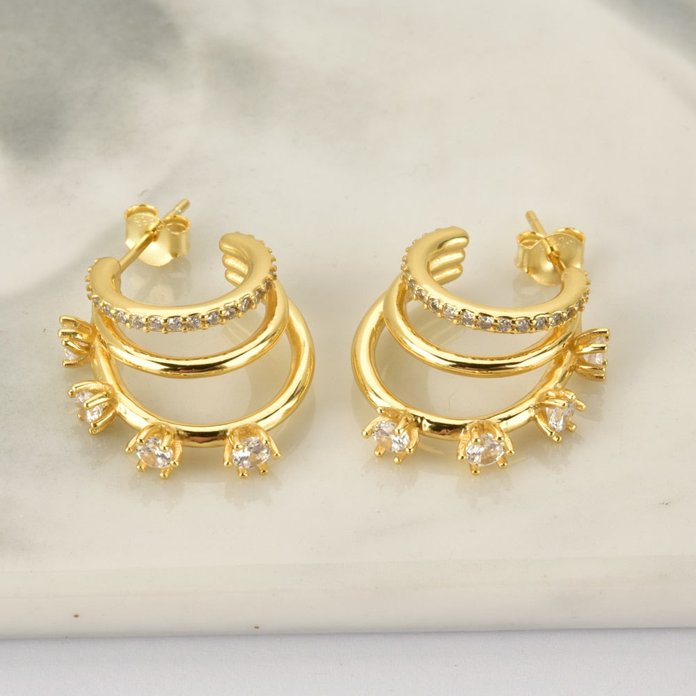 Gallant White Gold Hoops 