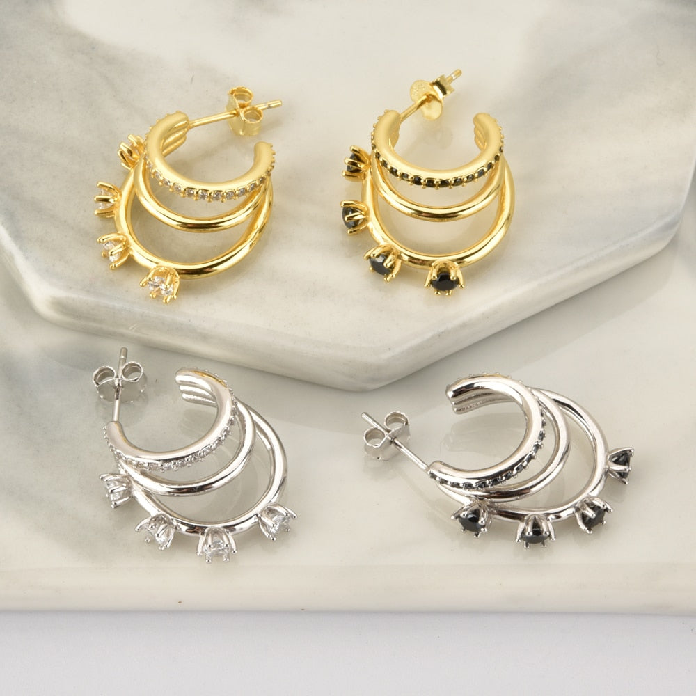 Gallant White Gold Hoops 