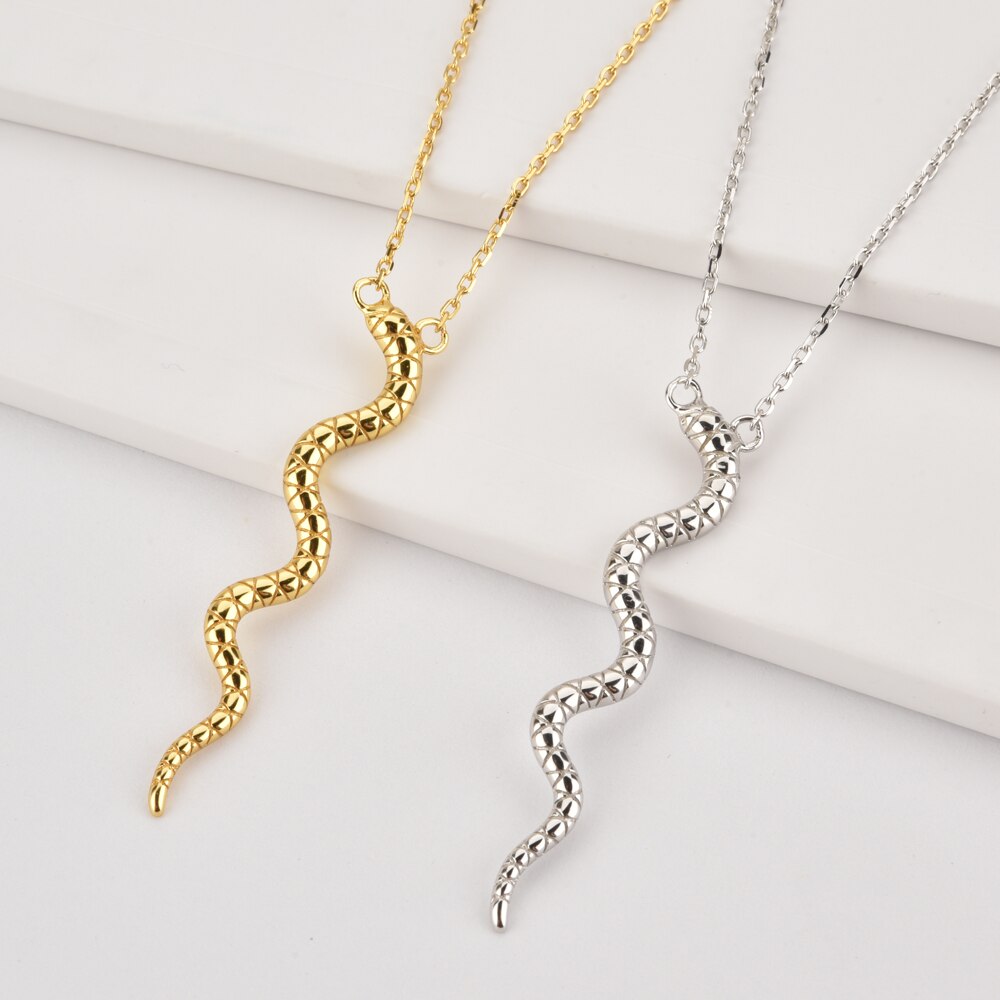 Gold Long Snake Necklace 