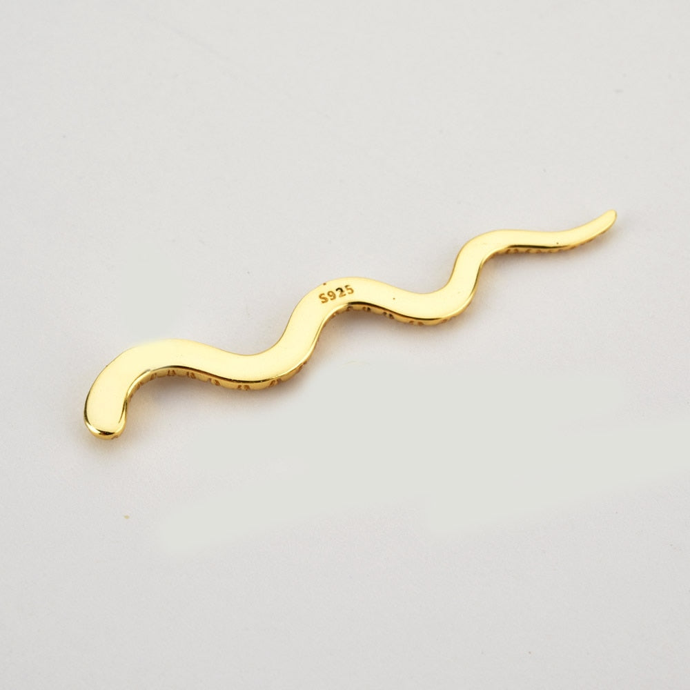 Gold Long Snake Necklace 