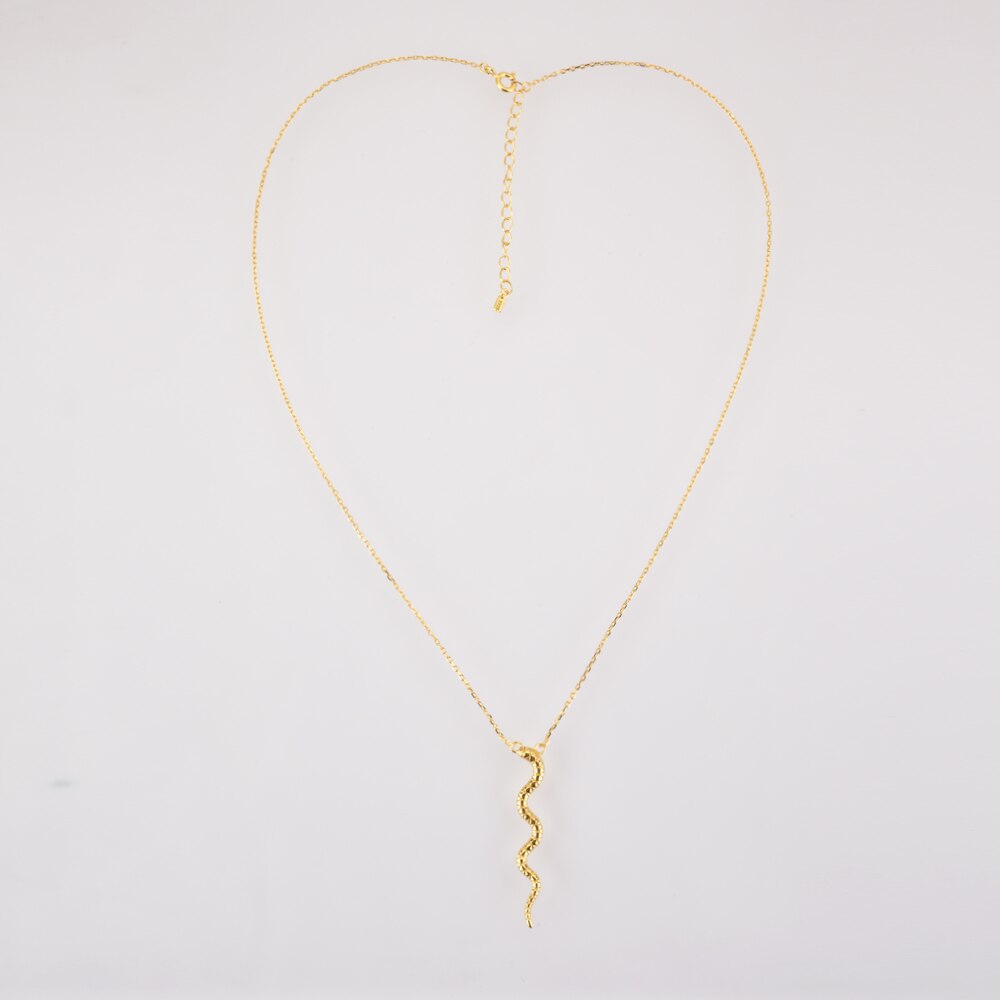 Gold Long Snake Necklace 