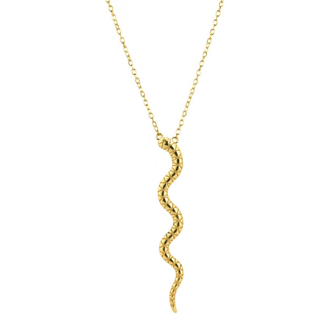 Gold Long Snake Necklace 