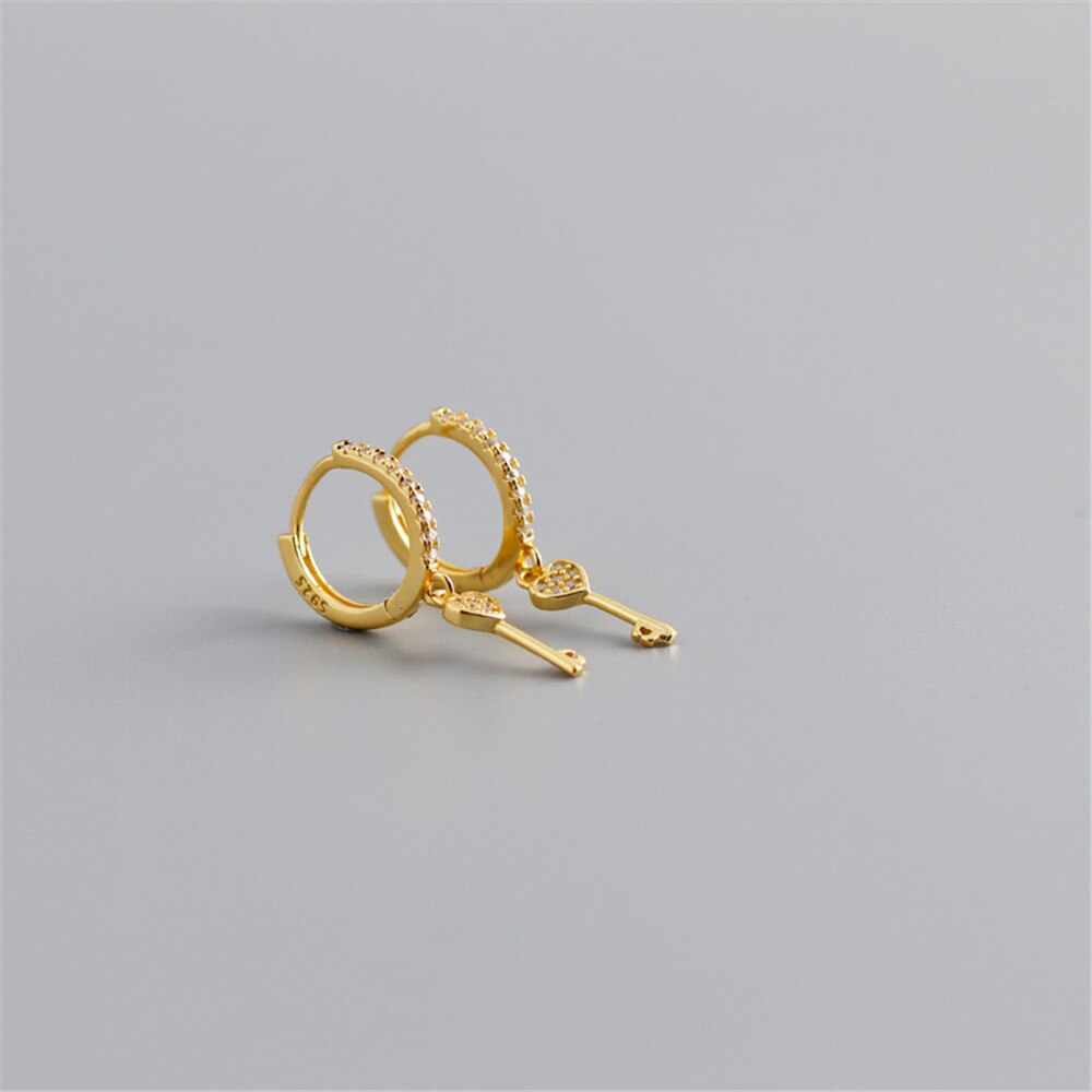 Gold Key of Love Earrings 