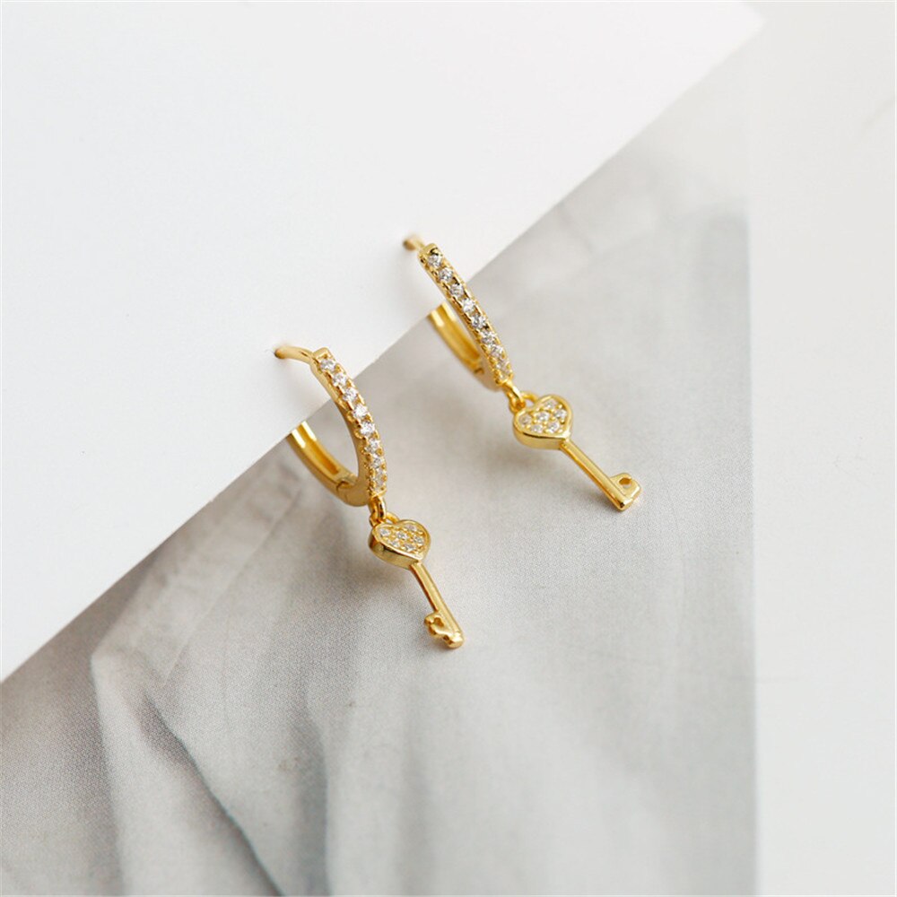 Gold Key of Love Earrings 