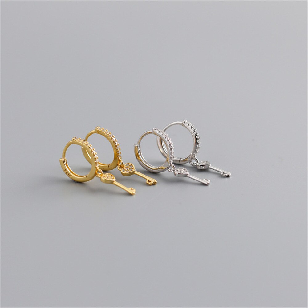 Gold Key of Love Earrings 