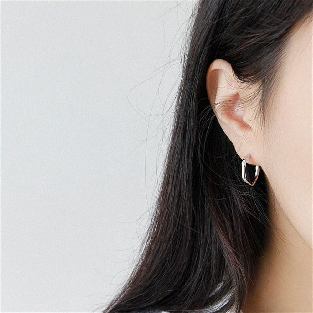 Silver Irregular Hoops 