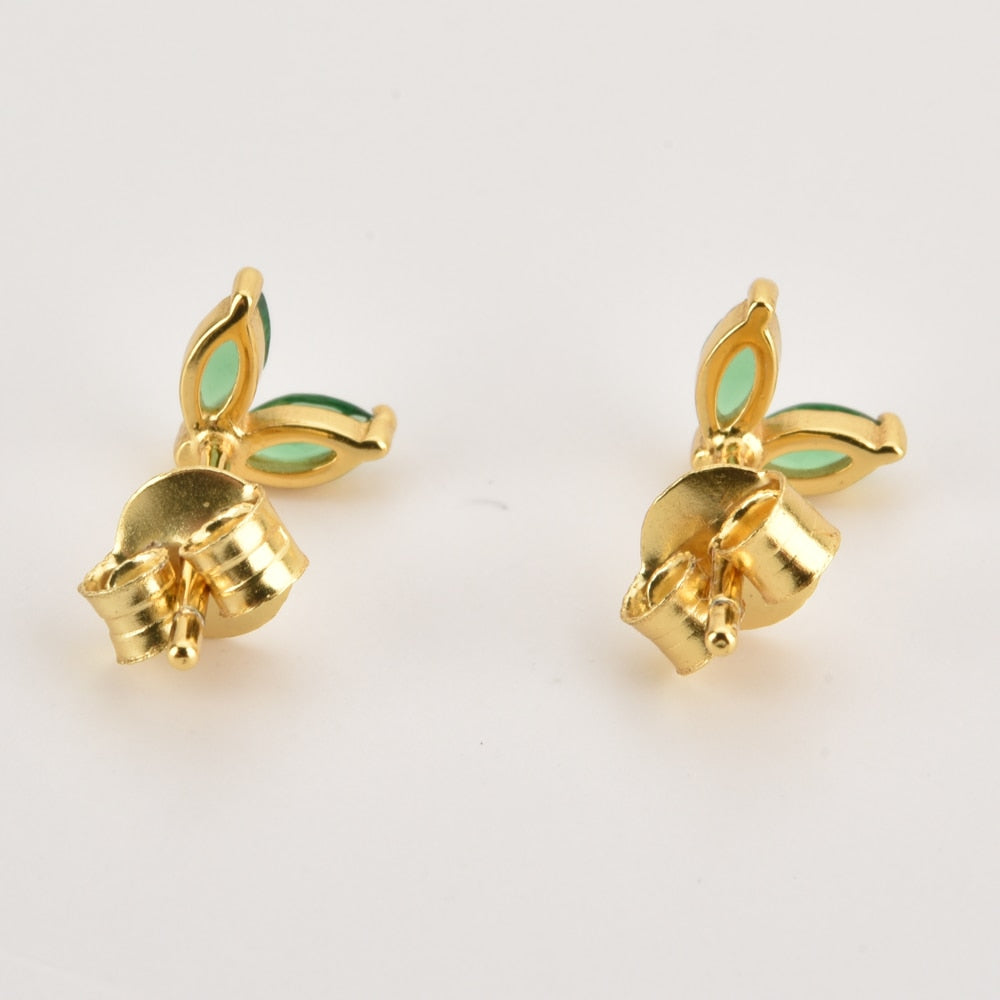 Blossom Green Gold Earrings 