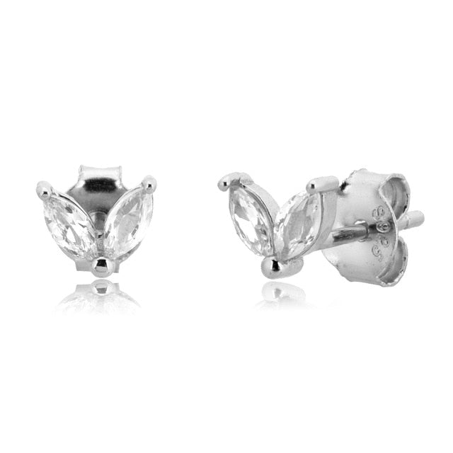 Pendientes Blossom White Plata