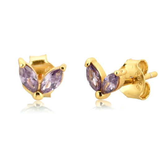 Blossom Lilac Gold Earrings 