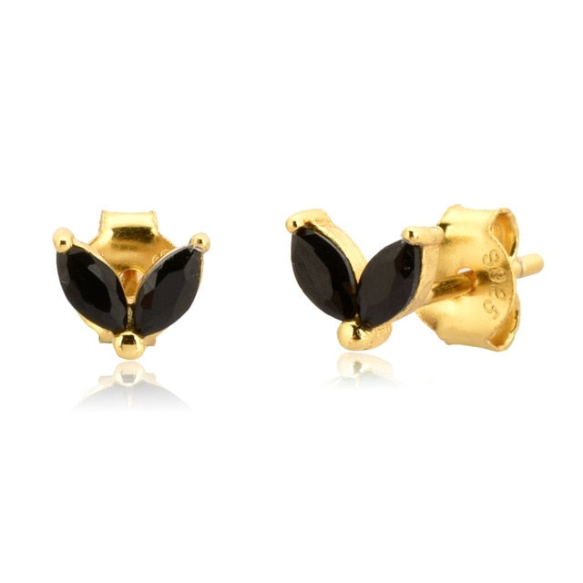 Pendientes Blossom Black Oro