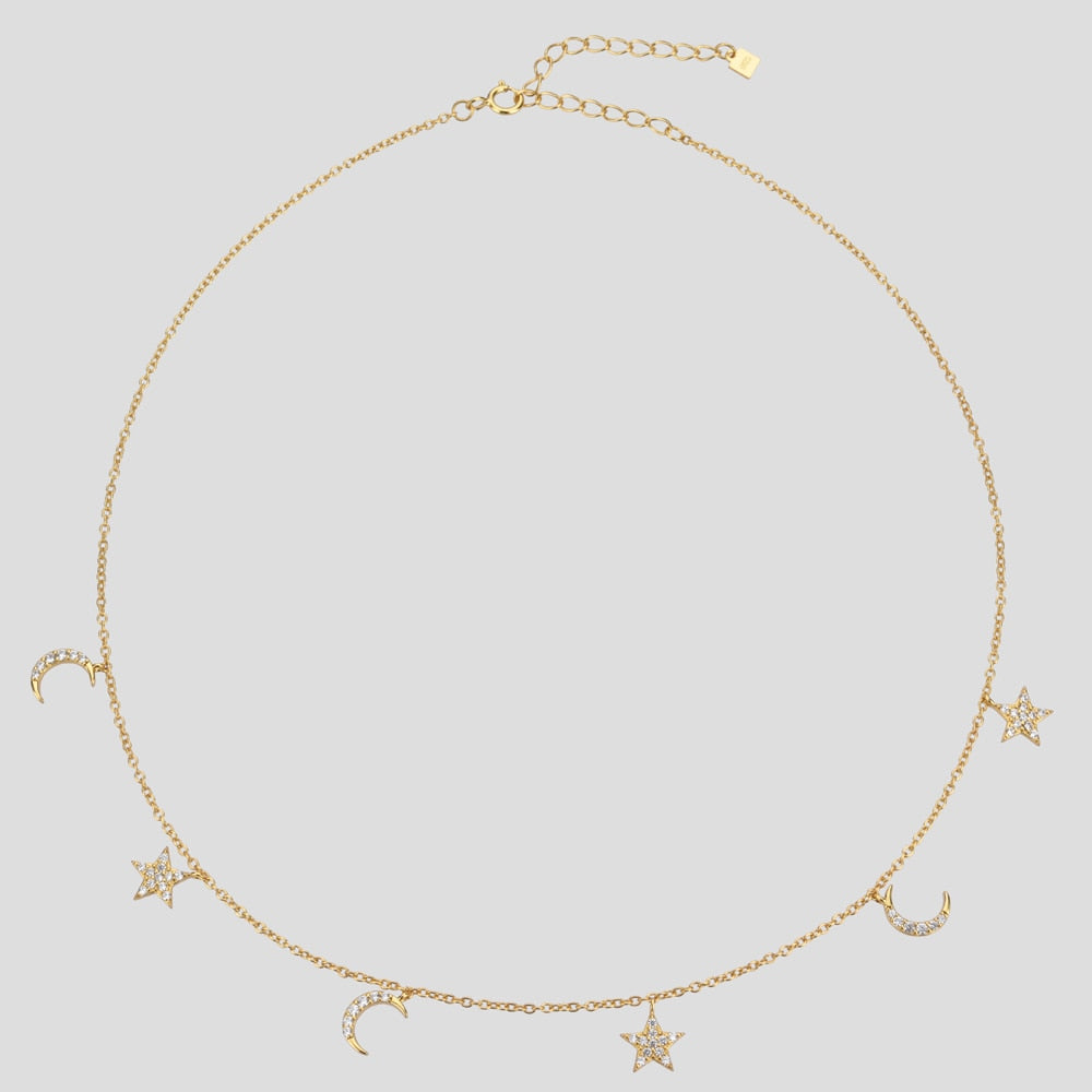 Choker Moon and Stars Oro