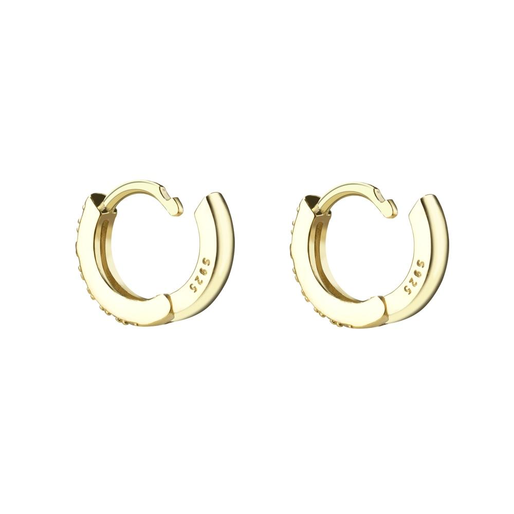 Gold Aquamarine Minis Hoops - 7mm 