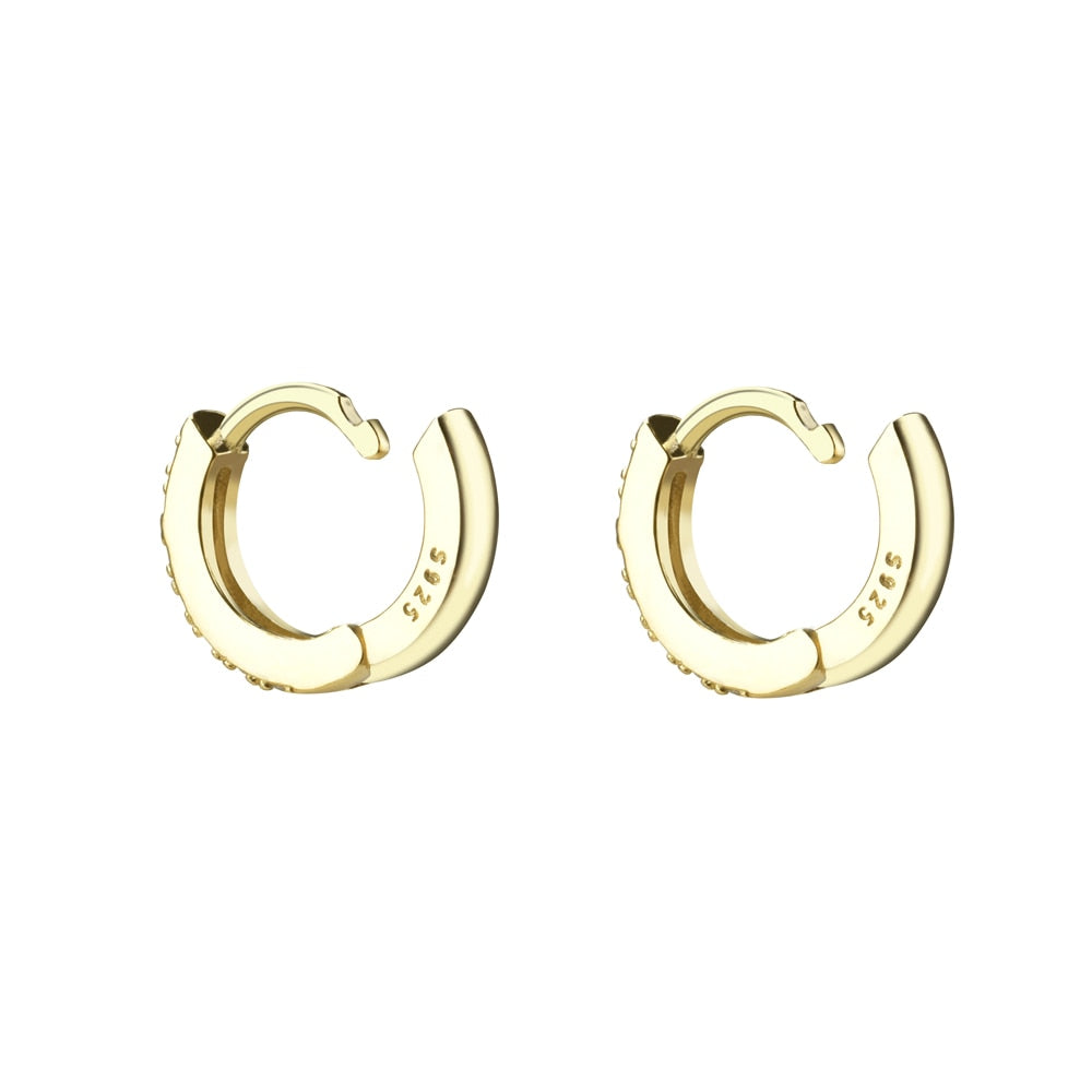 Mini Black Gold Hoops - 7mm 