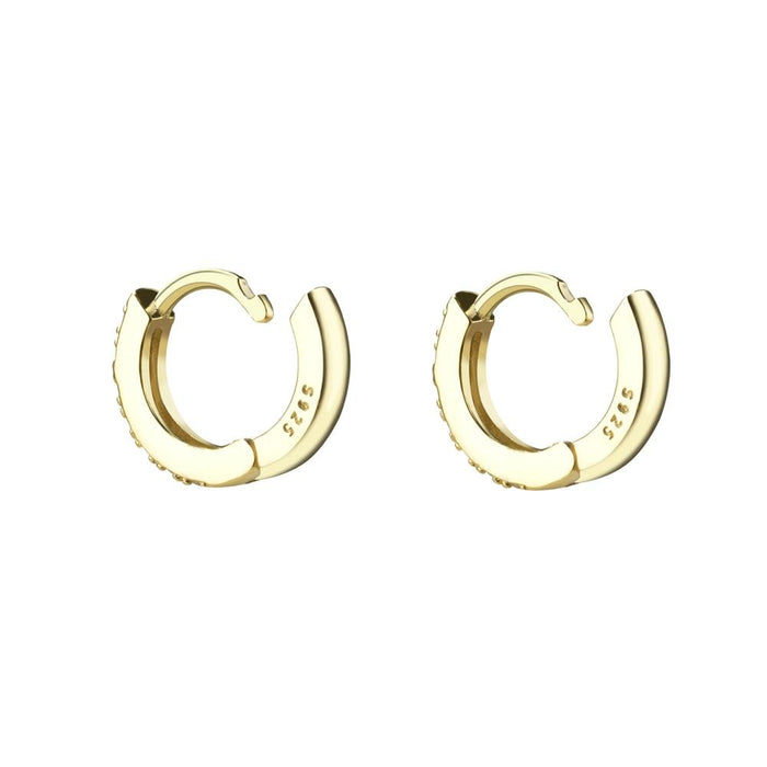 Orecchini a cerchio mini acquamarina oro - 7 mm
