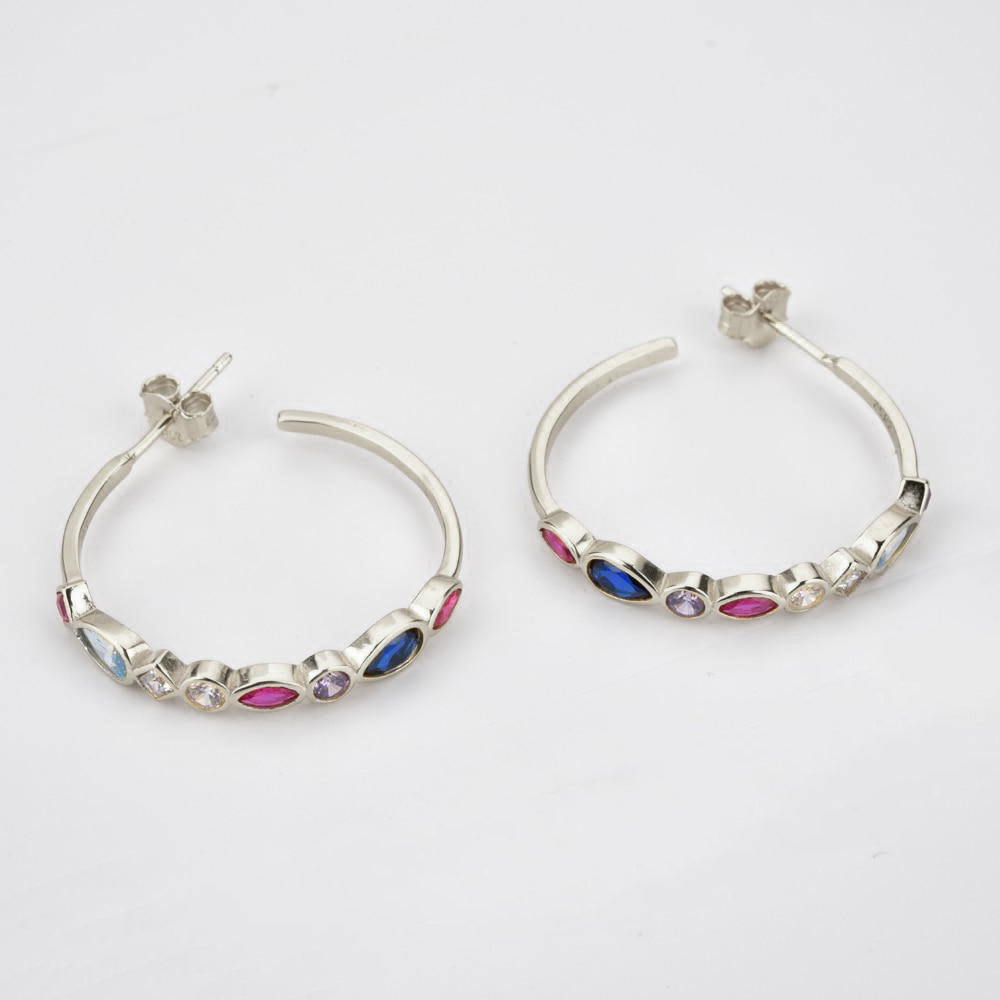 Silver Briseis Hoops 