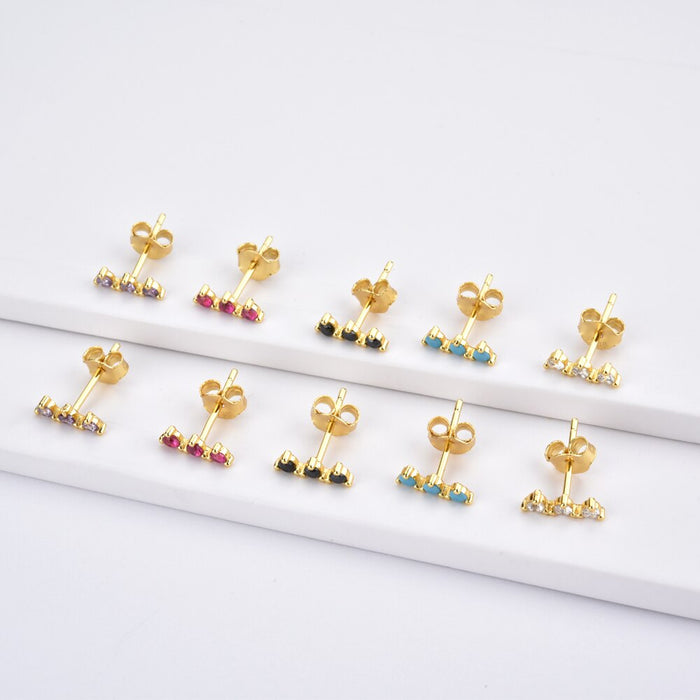 Pendientes Aguamarina Minis Oro