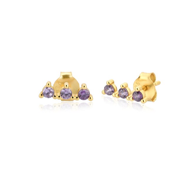 Orecchini pendenti lilla mini oro
