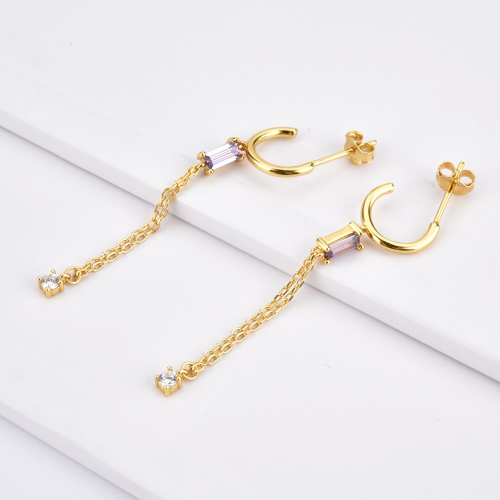 Eva Lilac Gold Earrings 