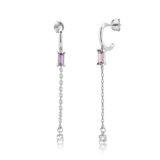 Eva Lilac Silver Earrings 