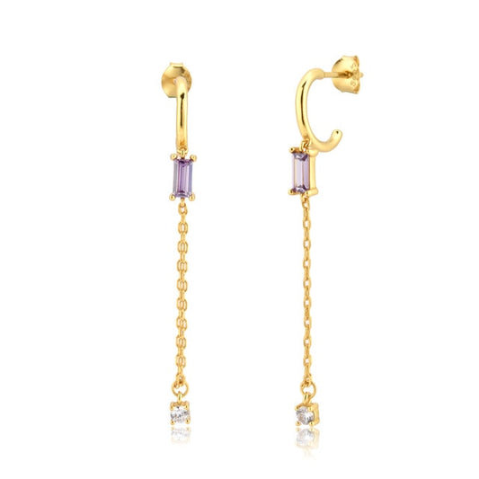 Eva Lilac Gold Earrings 