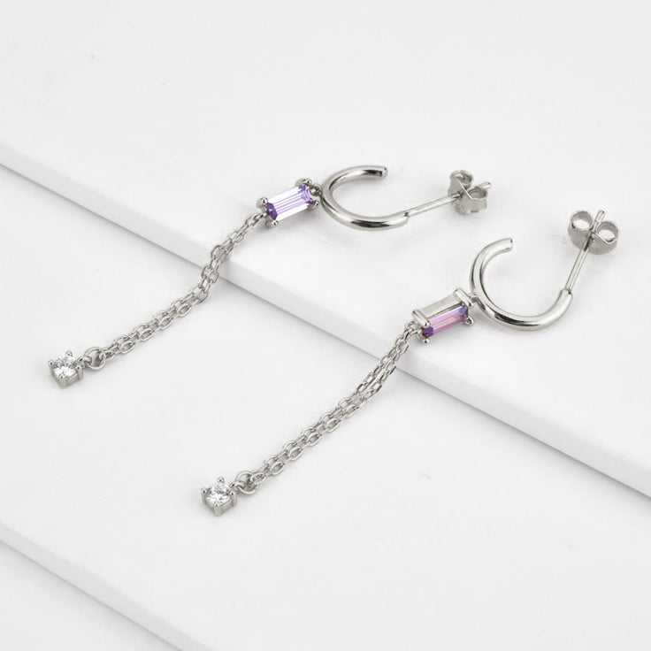 Eva Lilac Silver Earrings 
