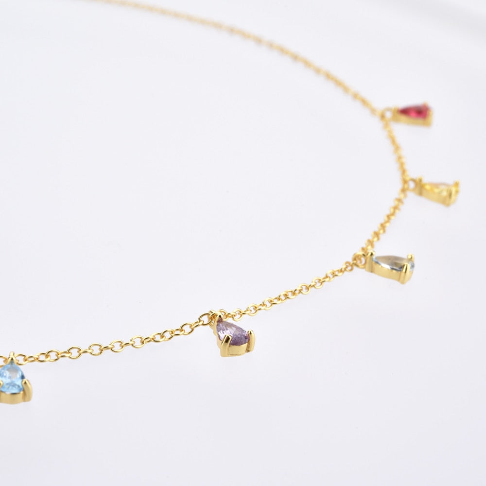 Colorful Drops Gold Necklace 