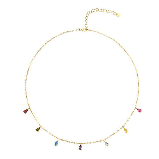 Colorful Drops Gold Necklace 
