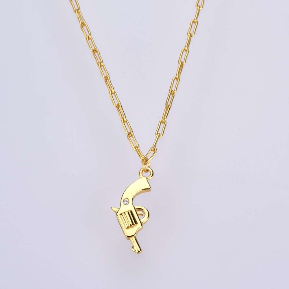 Silver Gun Necklace 