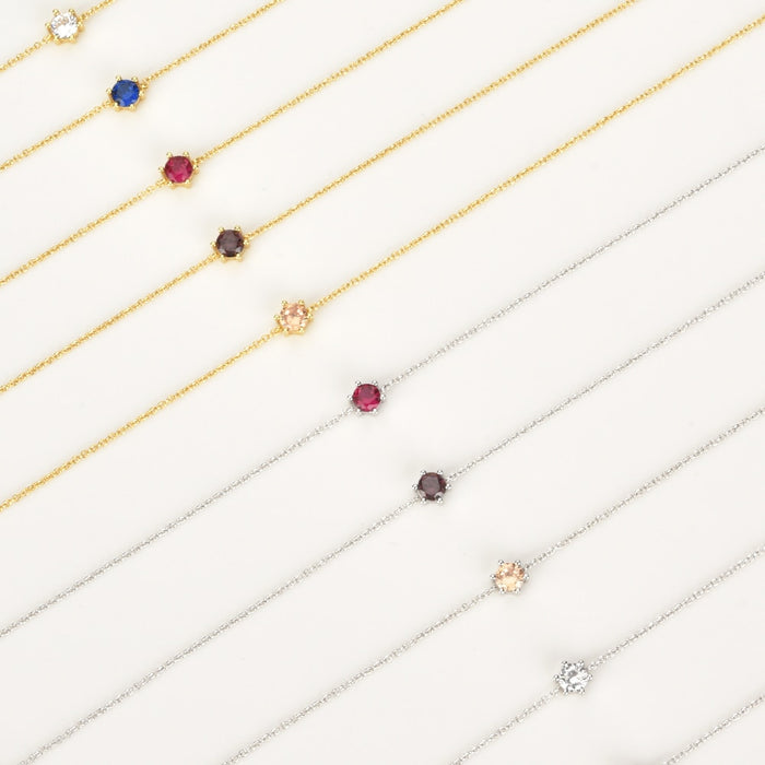 Pink Cira Silver Necklace 