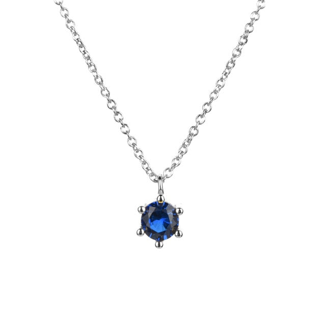 Blue Cira Silver Necklace 