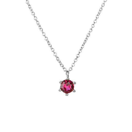 Pink Cira Silver Necklace 