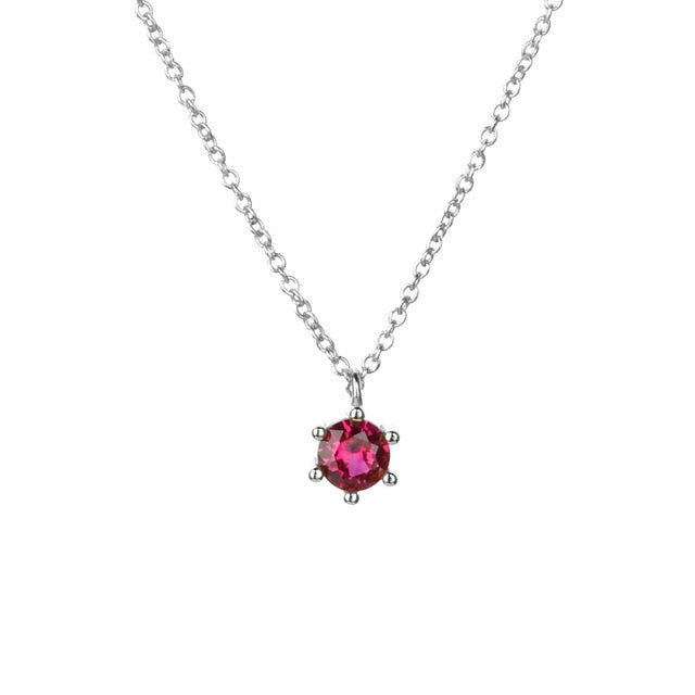 Pink Cira Silver Necklace 