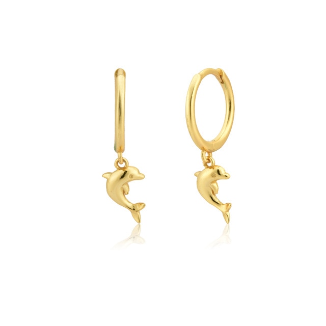 Gold Dolphin Earrings 