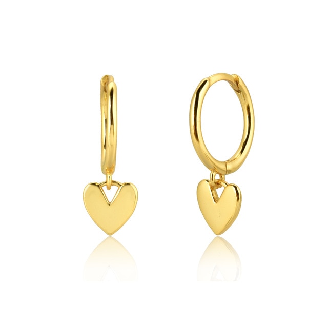 Gold Heart Hoops 