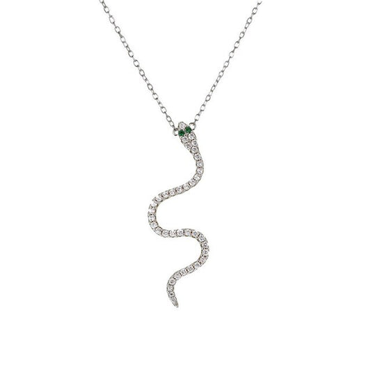 Silver Shiny Snake Necklace 
