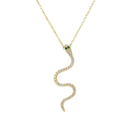 Gold Shiny Snake Necklace 