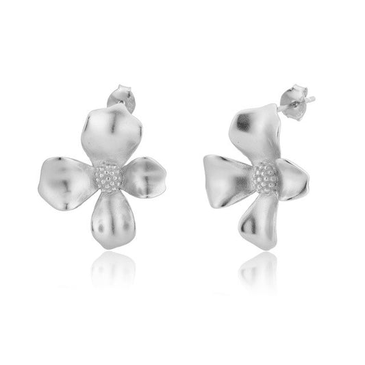 Silver Fleur Earrings 