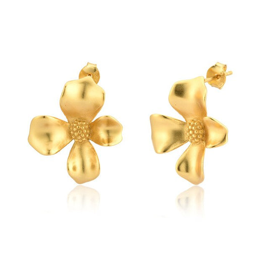 Gold Fleur Earrings 