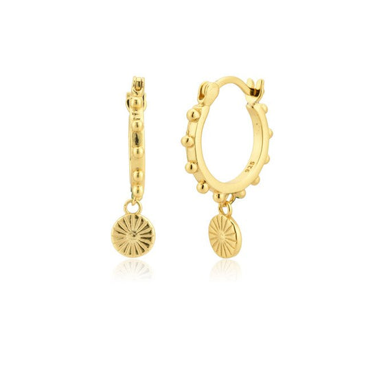 Gold Coin Stud Earrings 