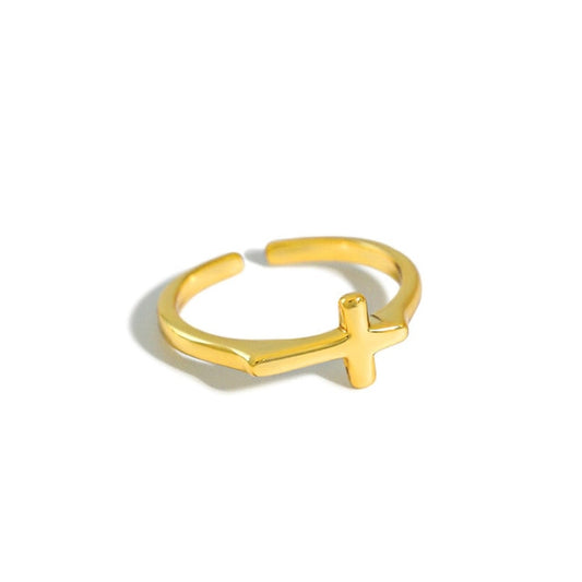 Gold Cross Ring 